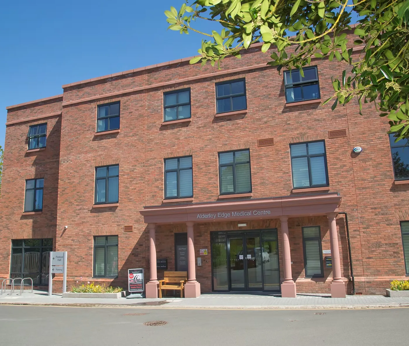 The entrance to Alderley Edge Medical Centre